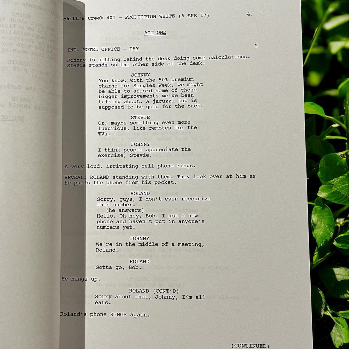 Schitt’s Creek Autographed Script “Singles Week” Episode