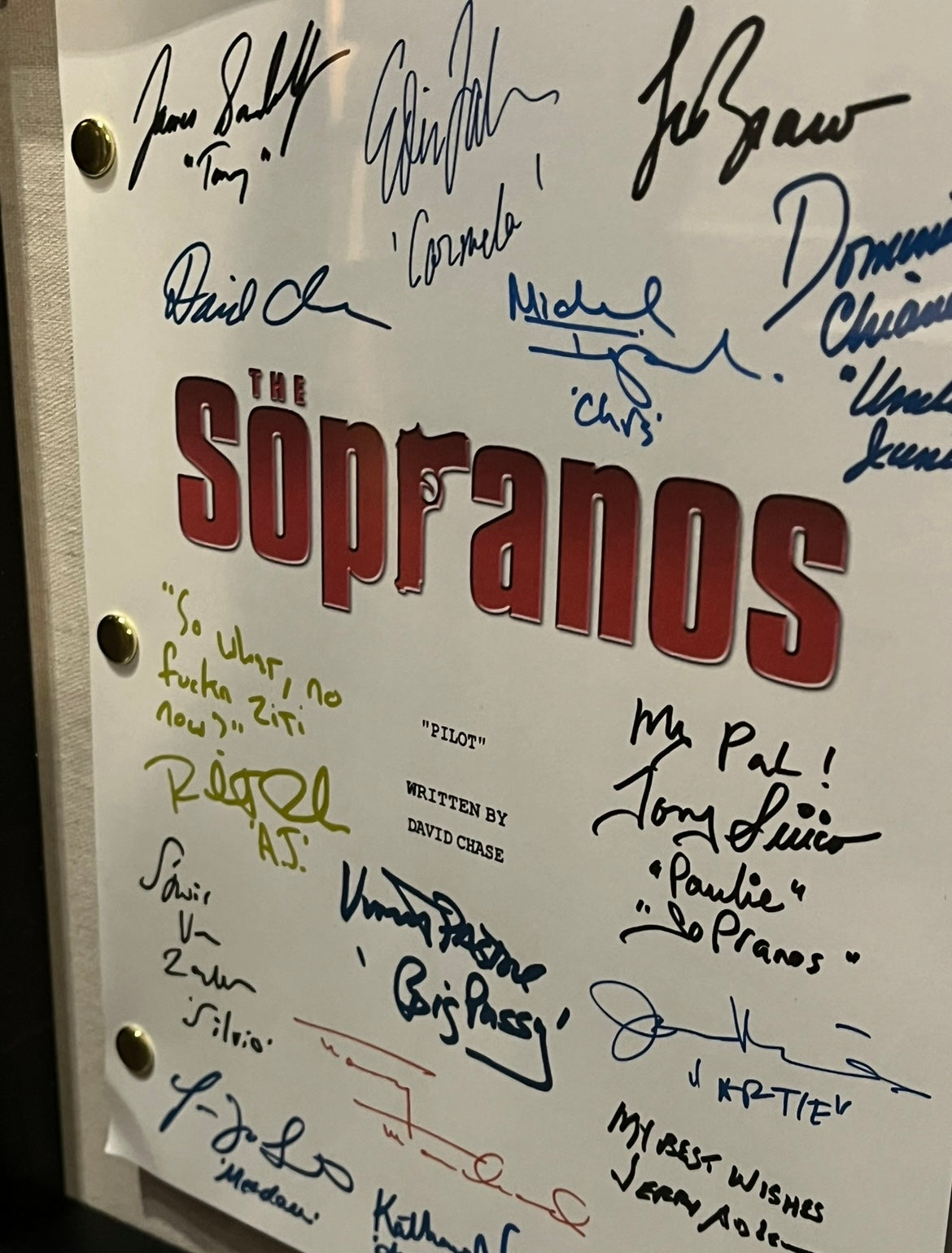 The Sopranos Autographed Pilot Script