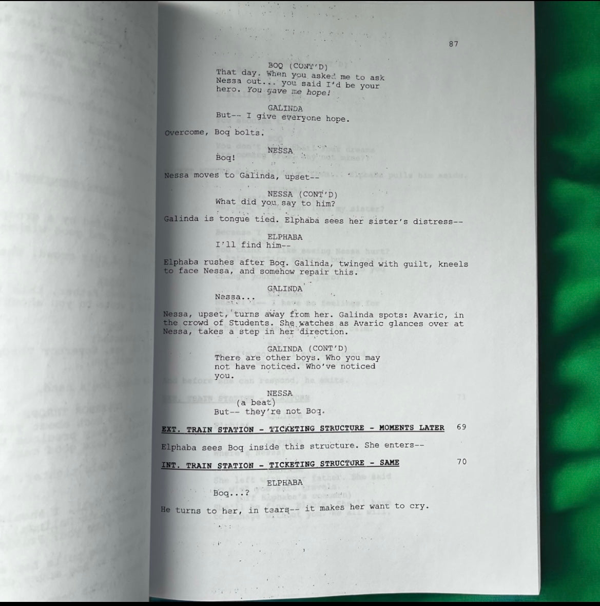 Wicked Autographed Movie Script